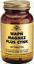 SOLGAR Wapń, Magnez plus Cynk x 100 tabletek