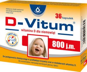 D-VITUM 800 j.m. Witamina D dla niemowląt x 36 kapsułek twist-off