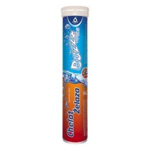 Chelat Żelaza Buzzzujące x 24 tabletki musujące pomarańczowo-wiśniowe