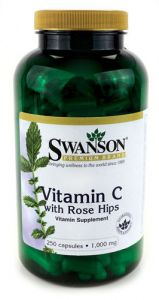 SWANSON Witamina C 1000mg z dziką różą x 250 kapsułek