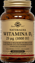 SOLGAR Witamina D3 25 µg naturalna x 100 kapsułek