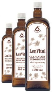 LENVITOL Olej lniany Budwigowy nieoczyszczony 500ml