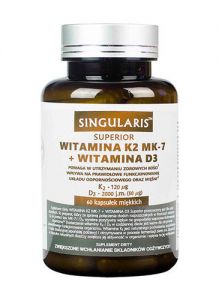 SINGULARIS Witamina K2 120mcg + D3 2000 Superior x 60 kapsułek miękkich