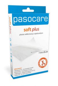 Pasocare Soft Plus plaster włókninowy z opatrunkiem 1m x 8cm