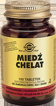 SOLGAR Miedź chelat aminokwasowy x 100 tabletek