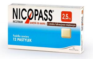NICOPASS 2,5mg x 12 pastylek do ssania o smaku lukrecji-mięty