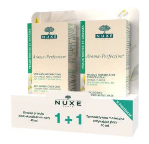 NUXE Aroma-Perfection emulsja przeciw niedoskonałościom 40ml + maseczka odblokowująca pory 40ml