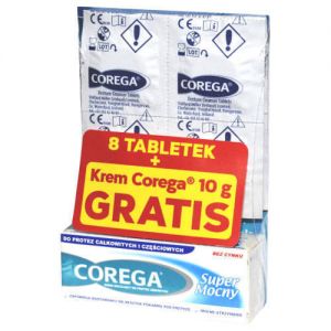 COREGA TABS x 8 tabletek + COREGA krem Super Mocny 10g Gratis