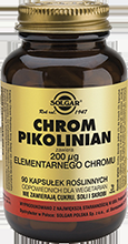 SOLGAR Chrom Pikolinian 200μg elementarnego chromu x 90 kapsułek