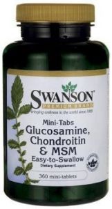 SWANSON Glukozamina, Chondroityna & MSM x 360 mini tabletek